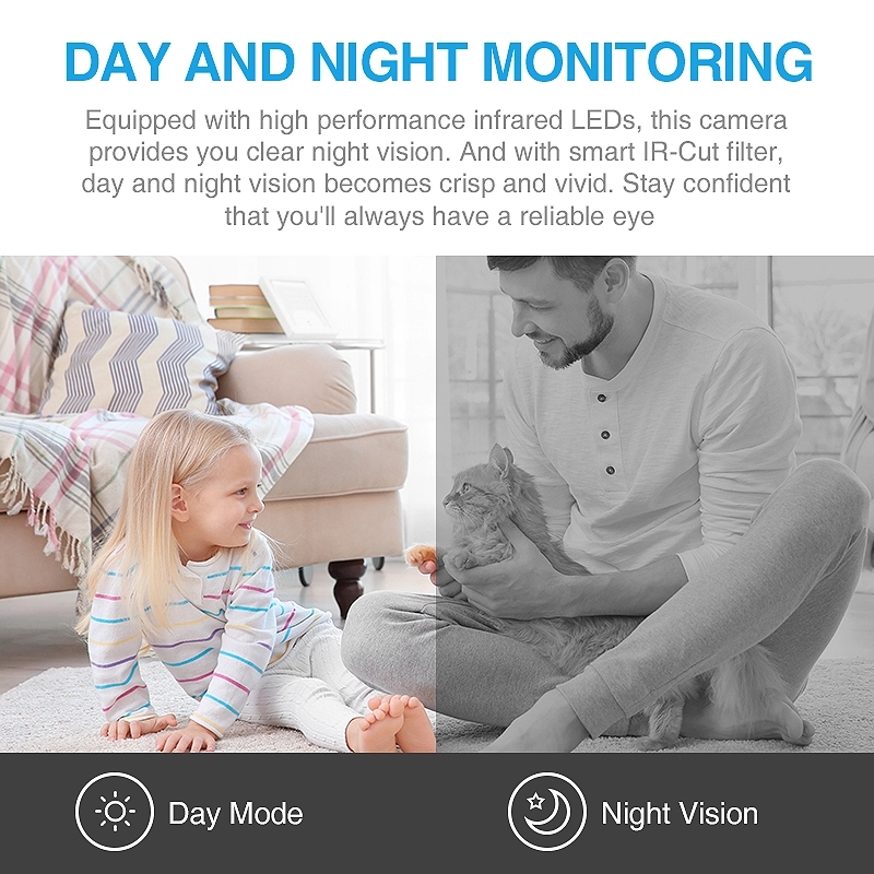 Kitten panoramic indoor network wireless remote high-definition night vision monitor